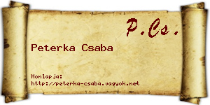 Peterka Csaba névjegykártya